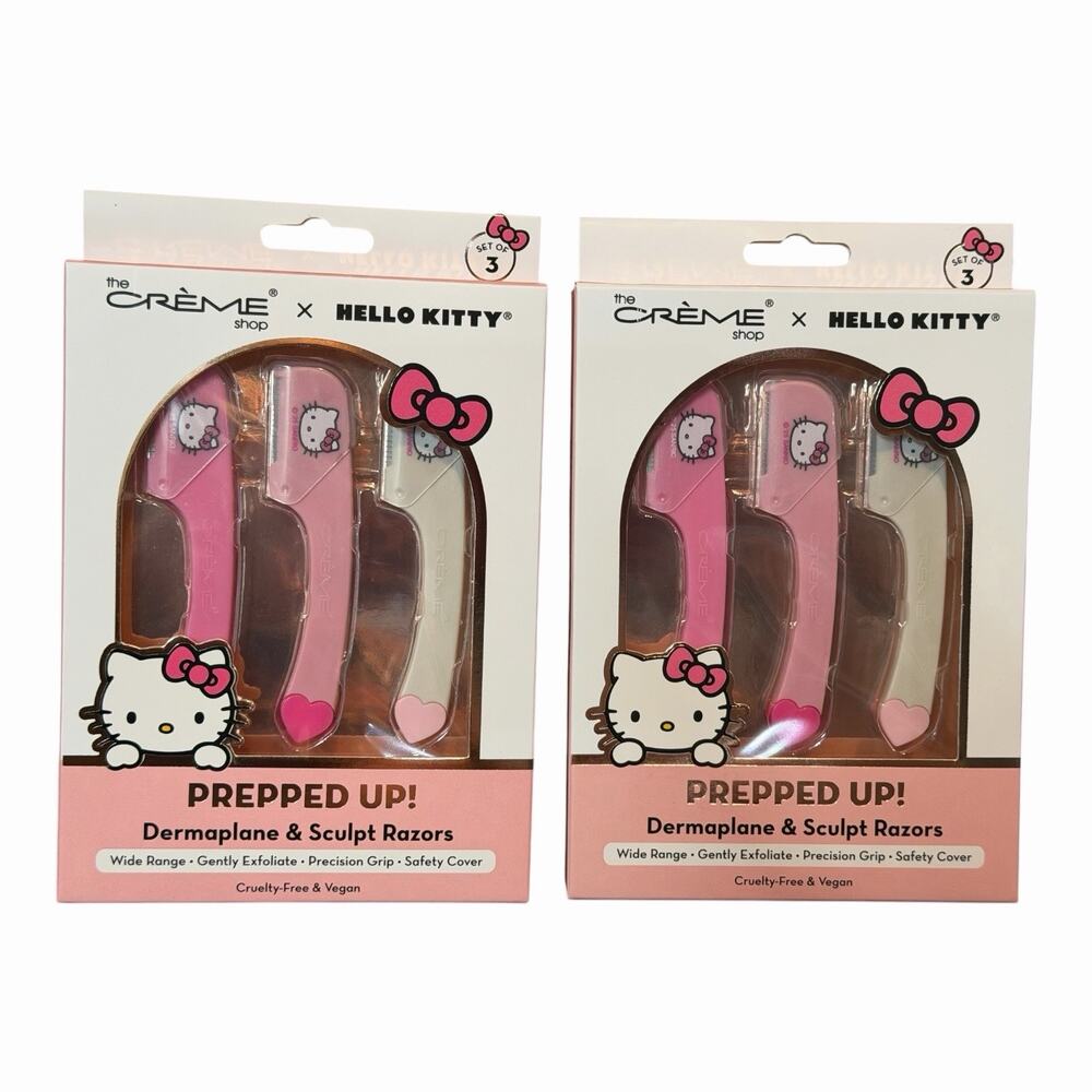 The Crème Shop x Hello Kitty Prepped Up Dermaplane Sculpt Face Razors 2 Pack